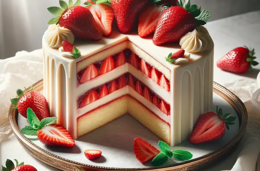 Cake with Strawberry Filling Recipe